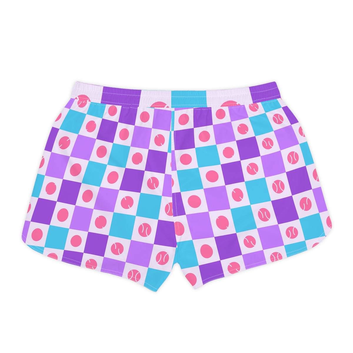 Tennis Lilac Wave Checker Drive Women's Athletic Shorts with Pockets