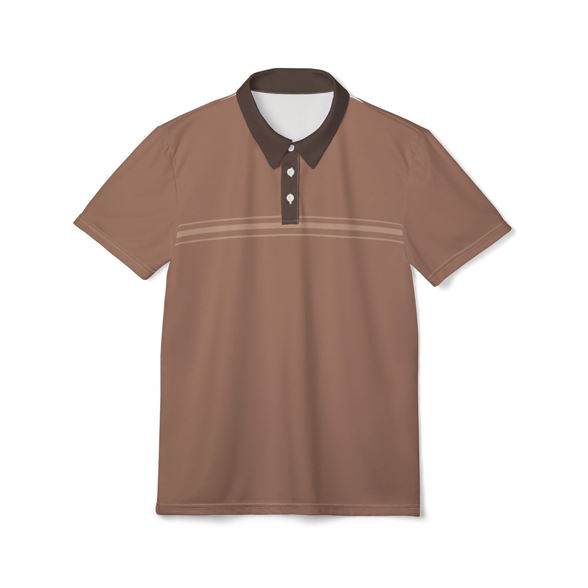 Brown Retro Stripe Polo Shirt