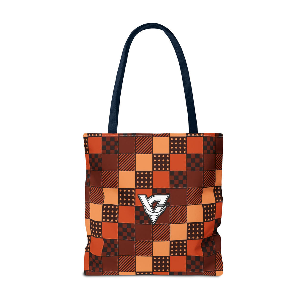 Rust Patchwork Tote Bag — All-Over Print Gym & Everyday Tote