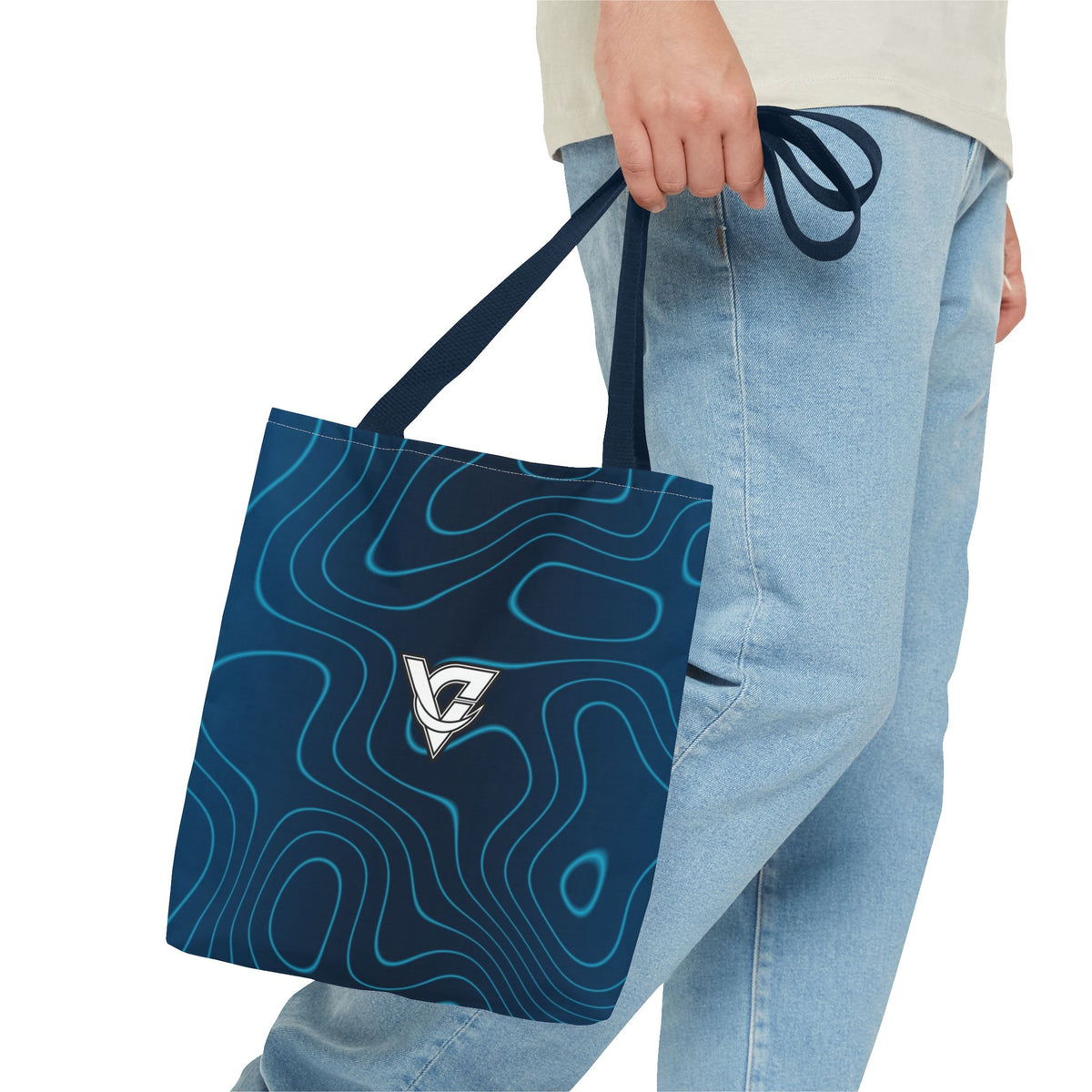 Ocean Topo Tote Bag — All-Over Print Gym & Everyday Tote