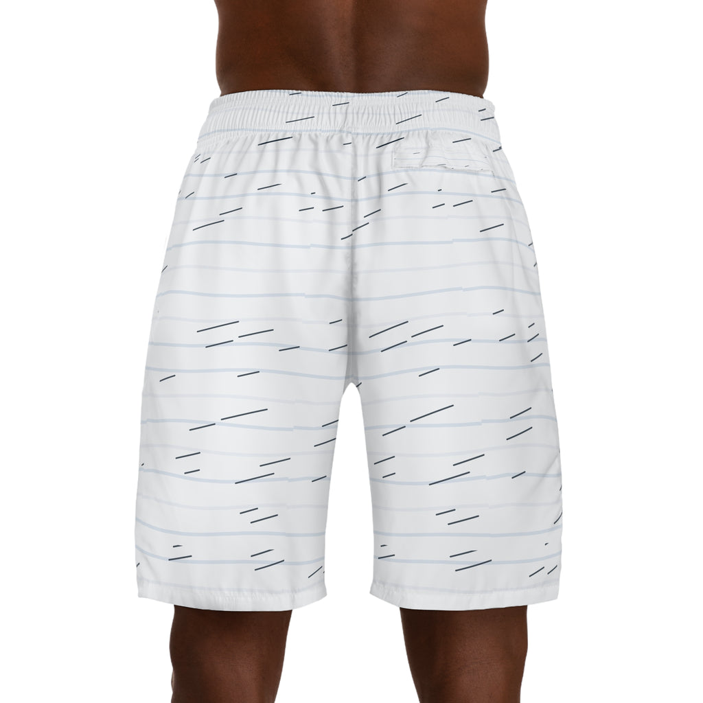 Running Arctic White Pace Lanes Men's Athletic Shorts with Pockets