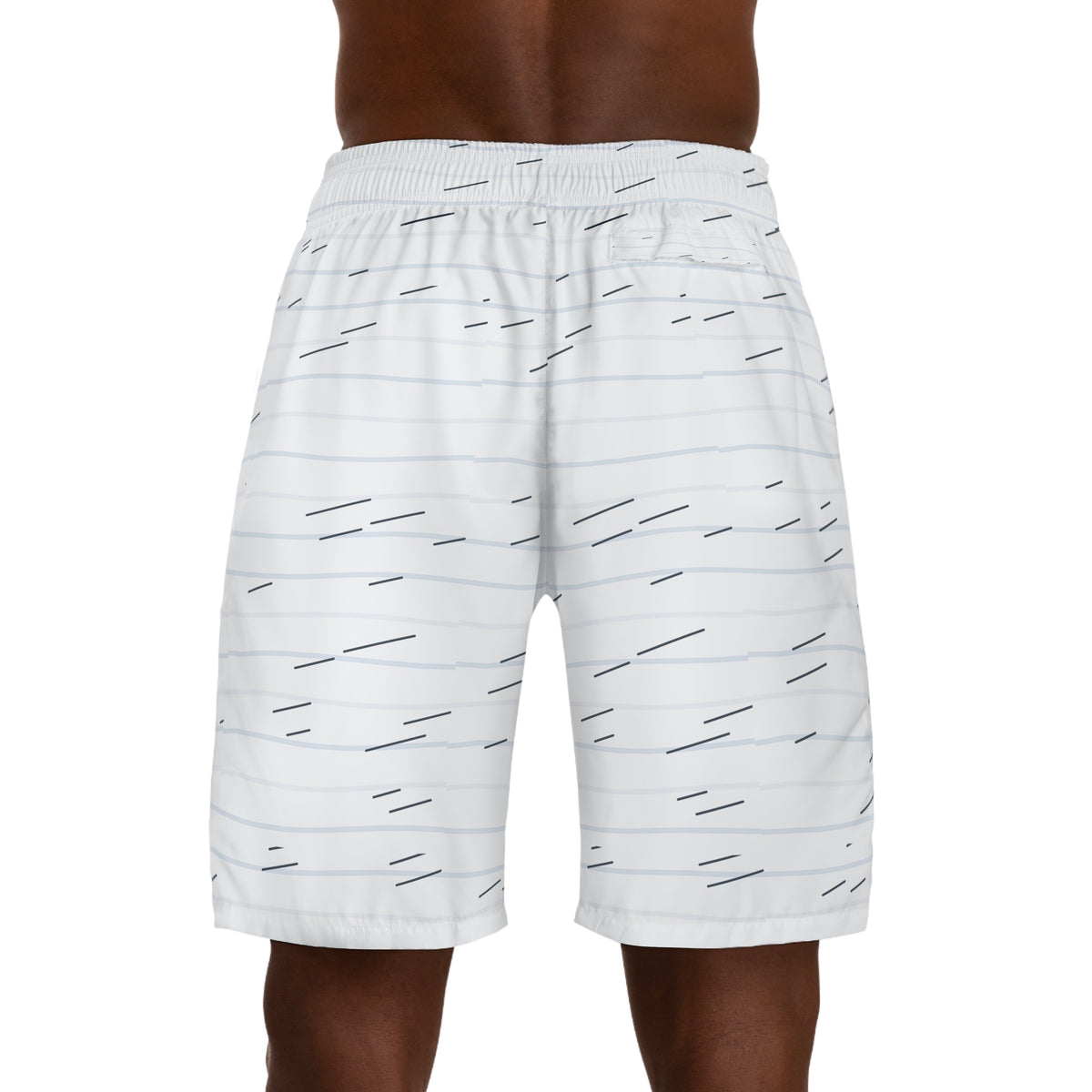 Running Arctic White Pace Lanes Men's Athletic Shorts with Pockets