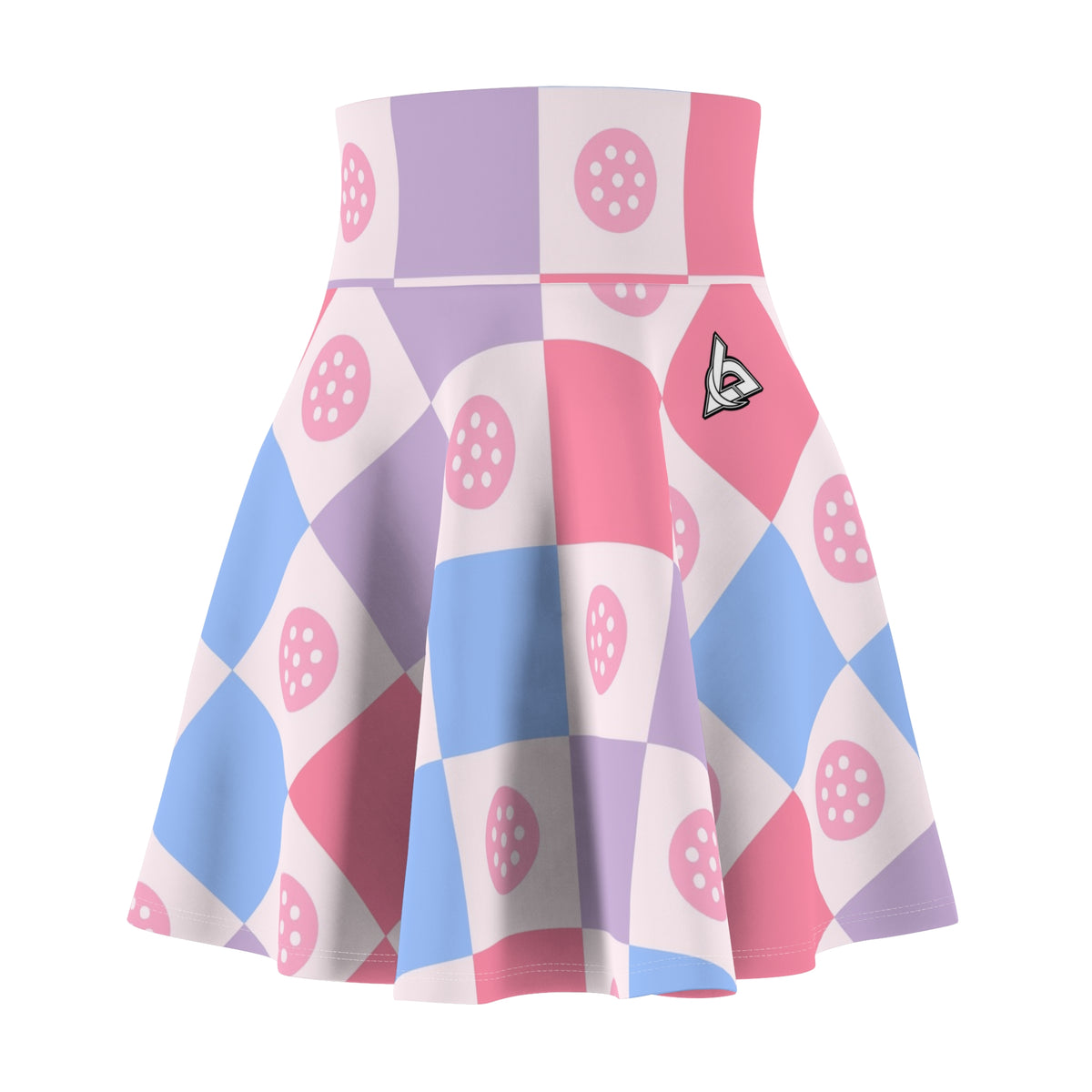 Pickleball Cotton Candy Checker Drive Women's Athletic Skater Skirt