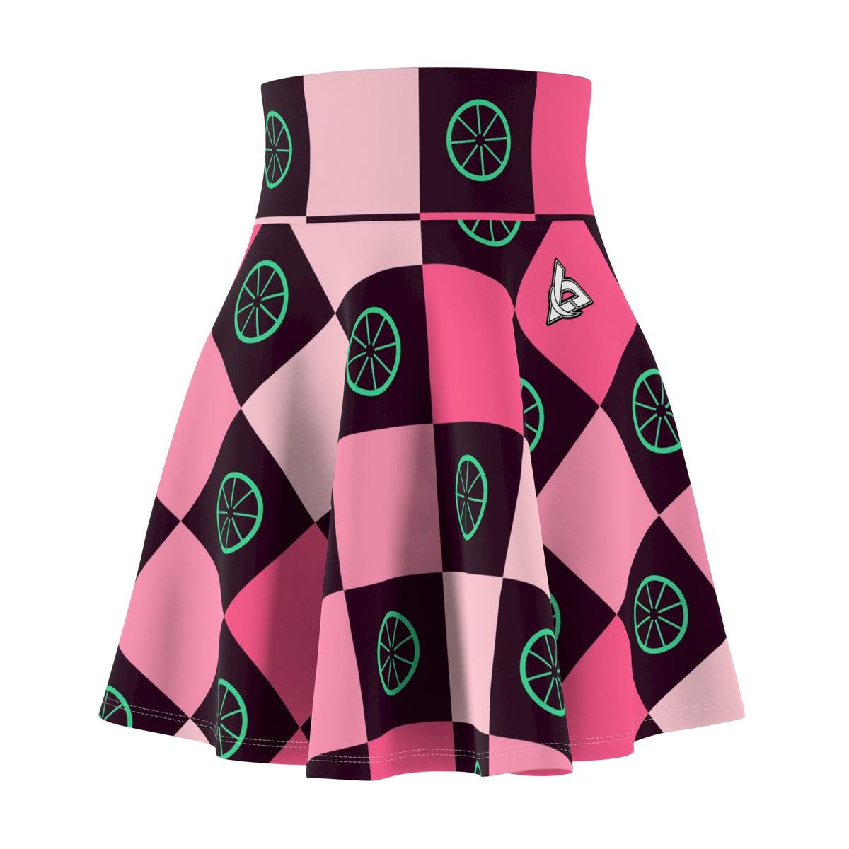 Cycling Flamingo Fizz Checker Drive Women's Athletic Skater Skirt