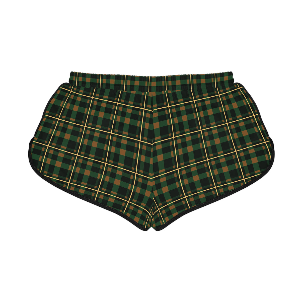 Women's Evergreen Ember Flannel Relaxed Shorts — All-Over Print Running & Workout Shorts