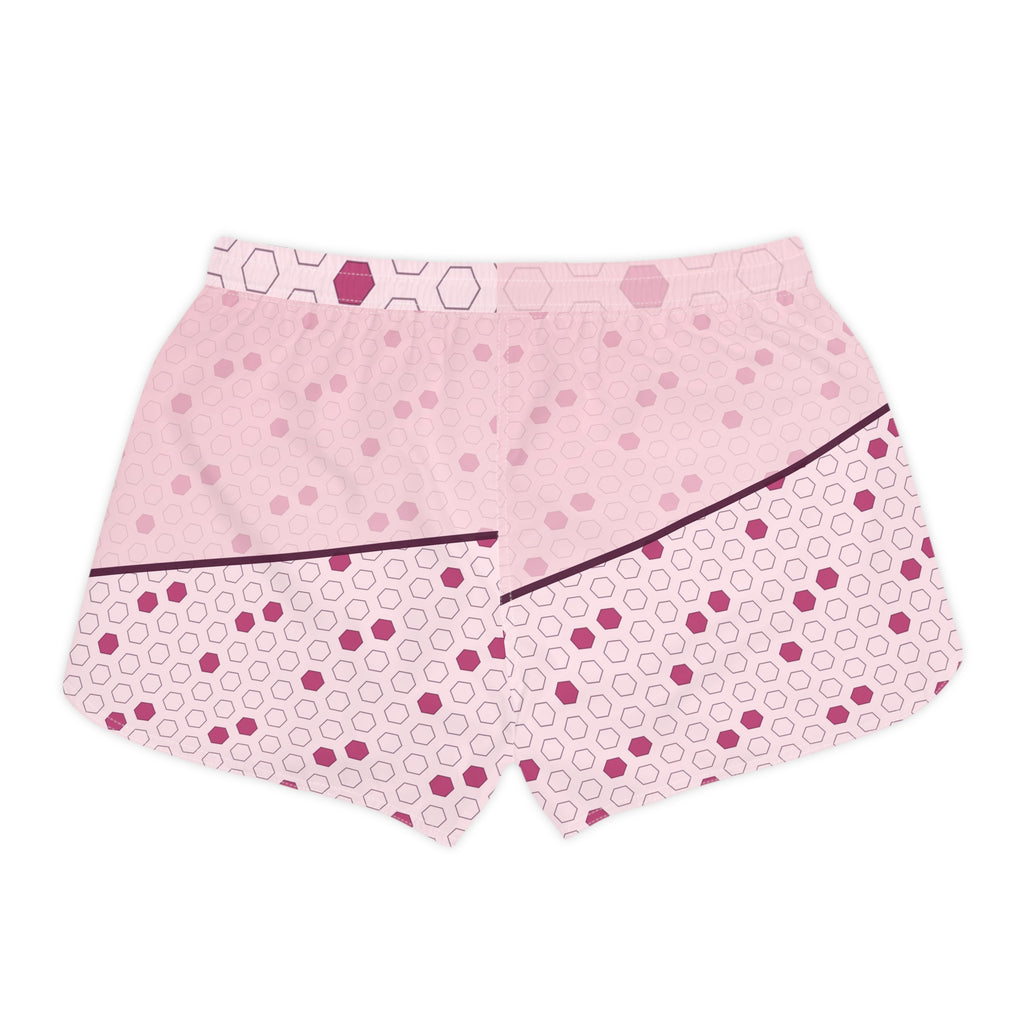Soccer Blush Rose Hex Pitch Women's Athletic Shorts with Pockets