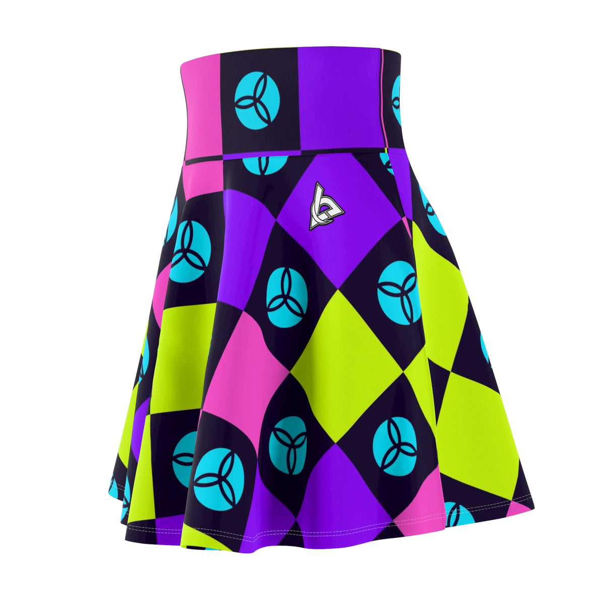 Volleyball Violet Volt Checker Drive Women's Athletic Skater Skirt