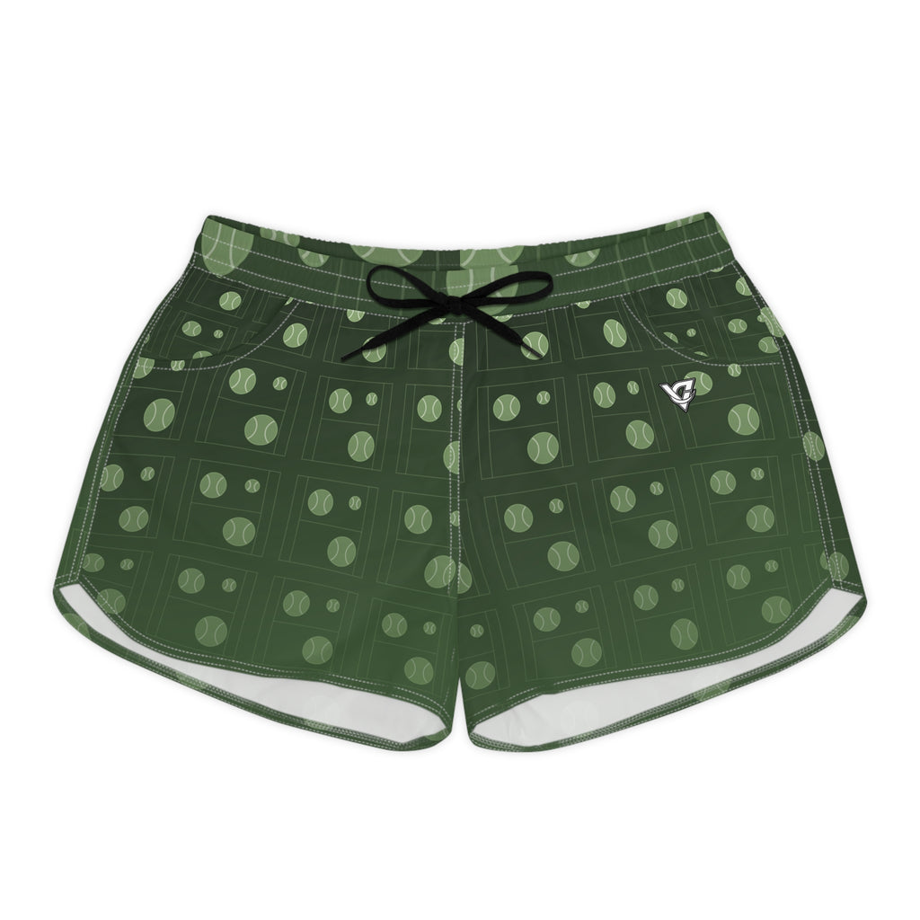 Tennis Forest Camo Baseline Seam Women's Athletic Shorts with Pockets