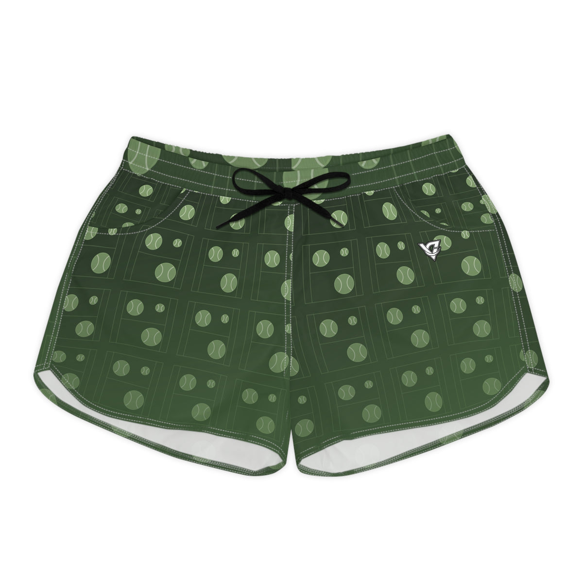 Tennis Forest Camo Baseline Seam Women's Athletic Shorts with Pockets
