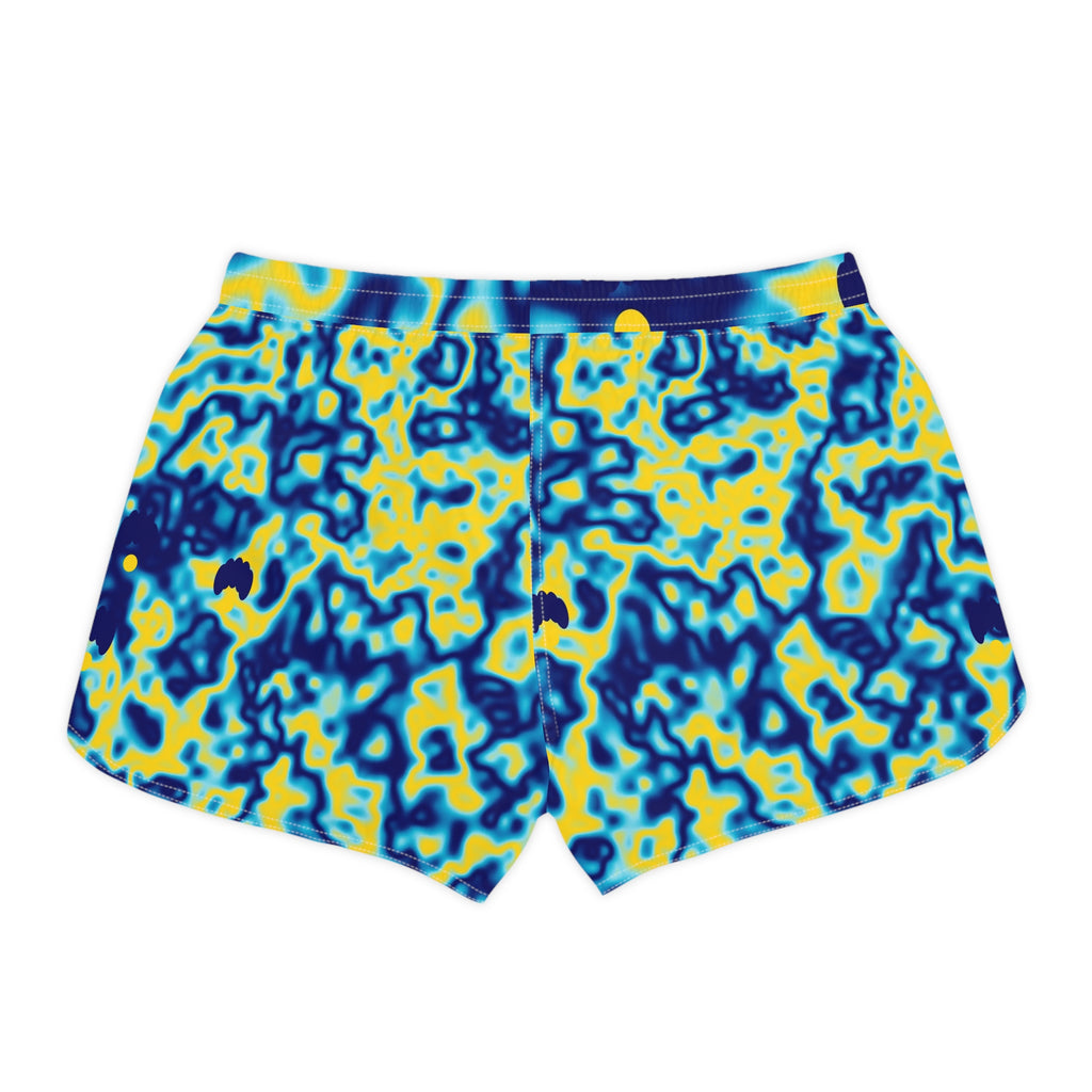 Yoga Cobalt Spark Marble Flow Women's Athletic Shorts with Pockets