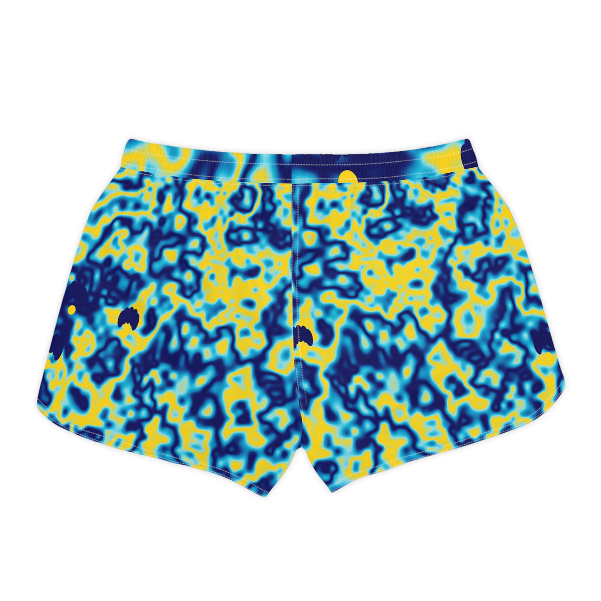 Yoga Cobalt Spark Marble Flow Women's Athletic Shorts with Pockets