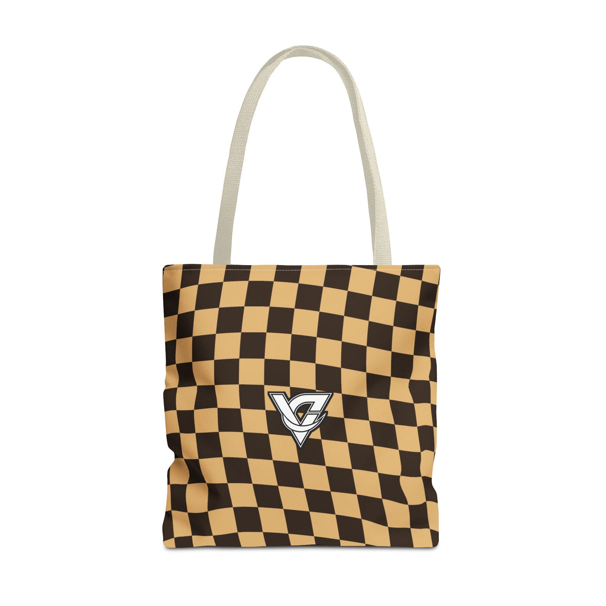 Desert Warp Check Tote Bag — All-Over Print Gym & Everyday Tote