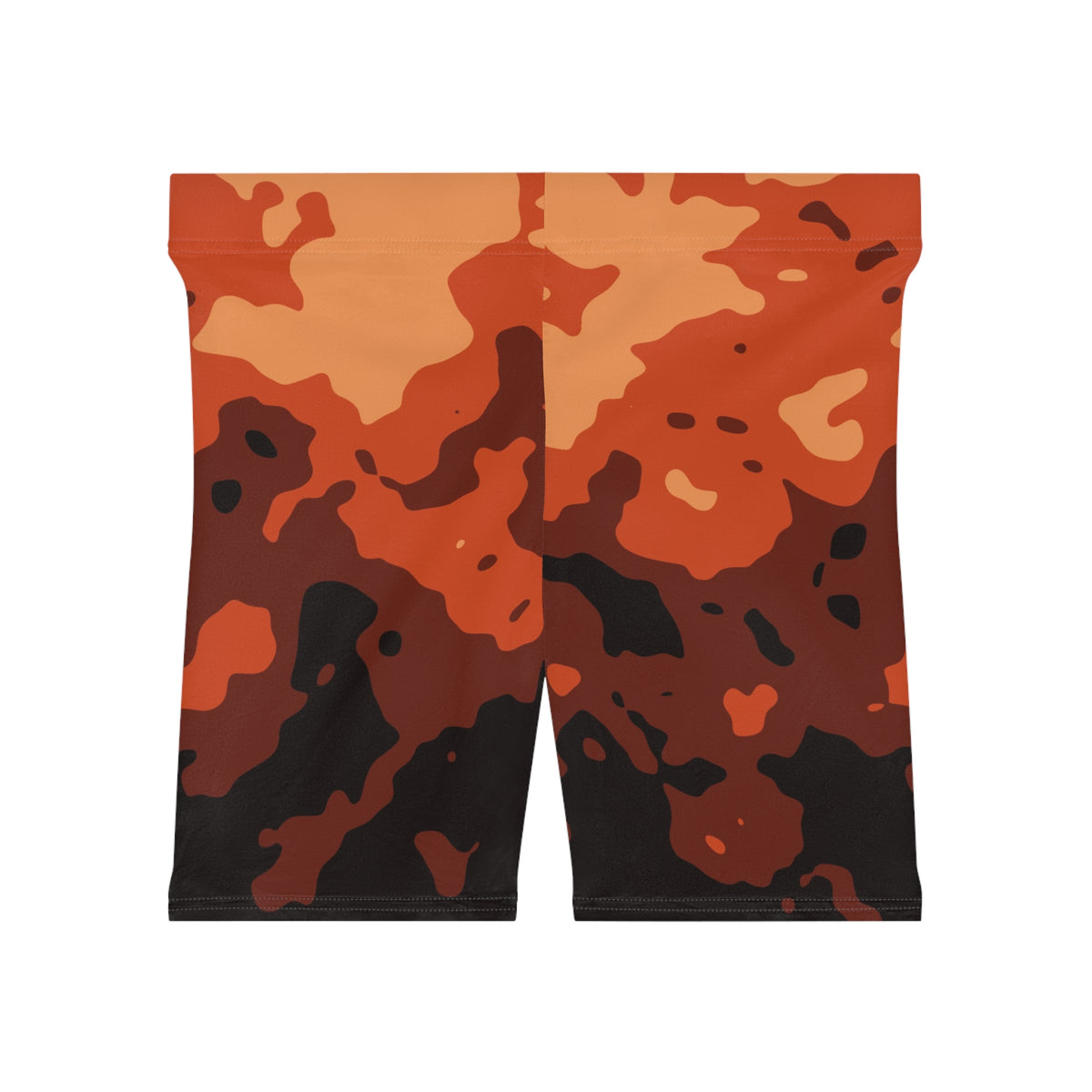 Rust Magma Women's Biker Shorts — High-Waist Workout Shorts