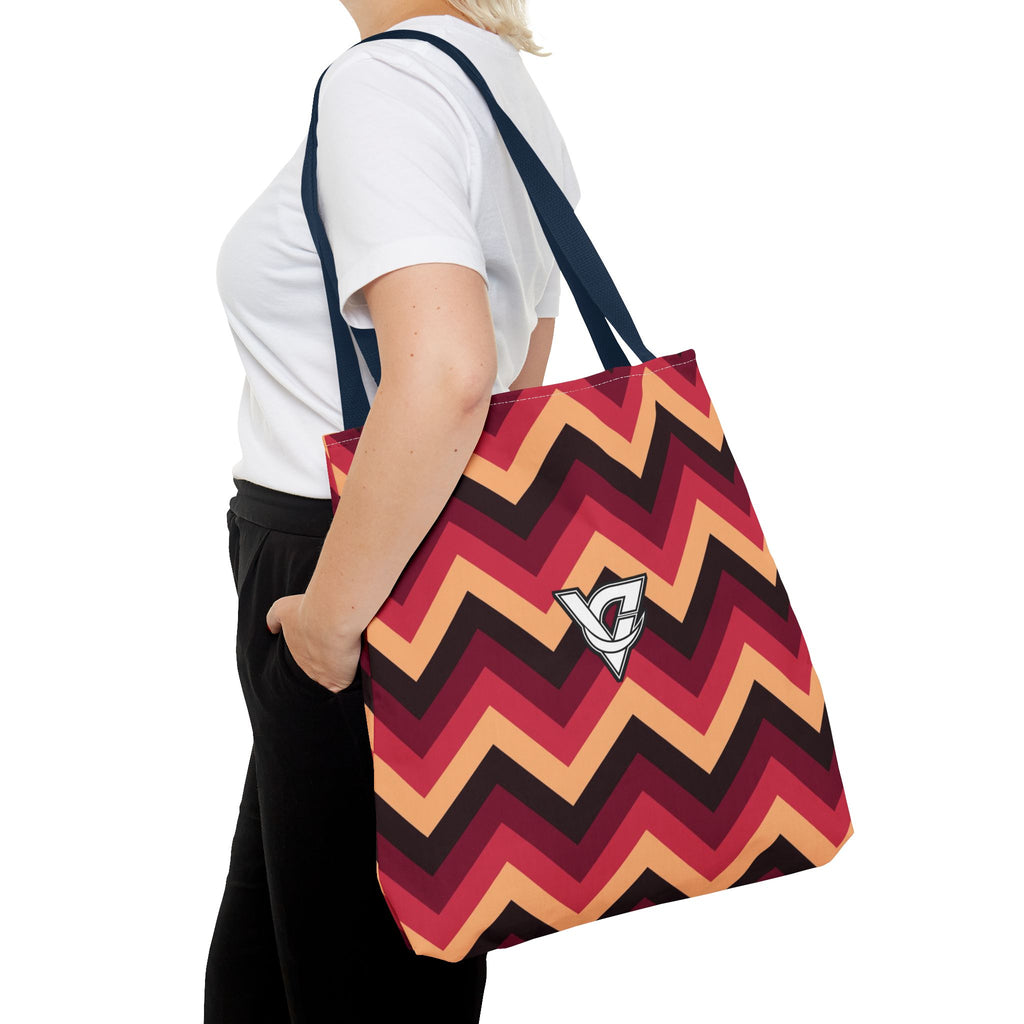 Cranberry Chevron Tote Bag — All-Over Print Gym & Everyday Tote