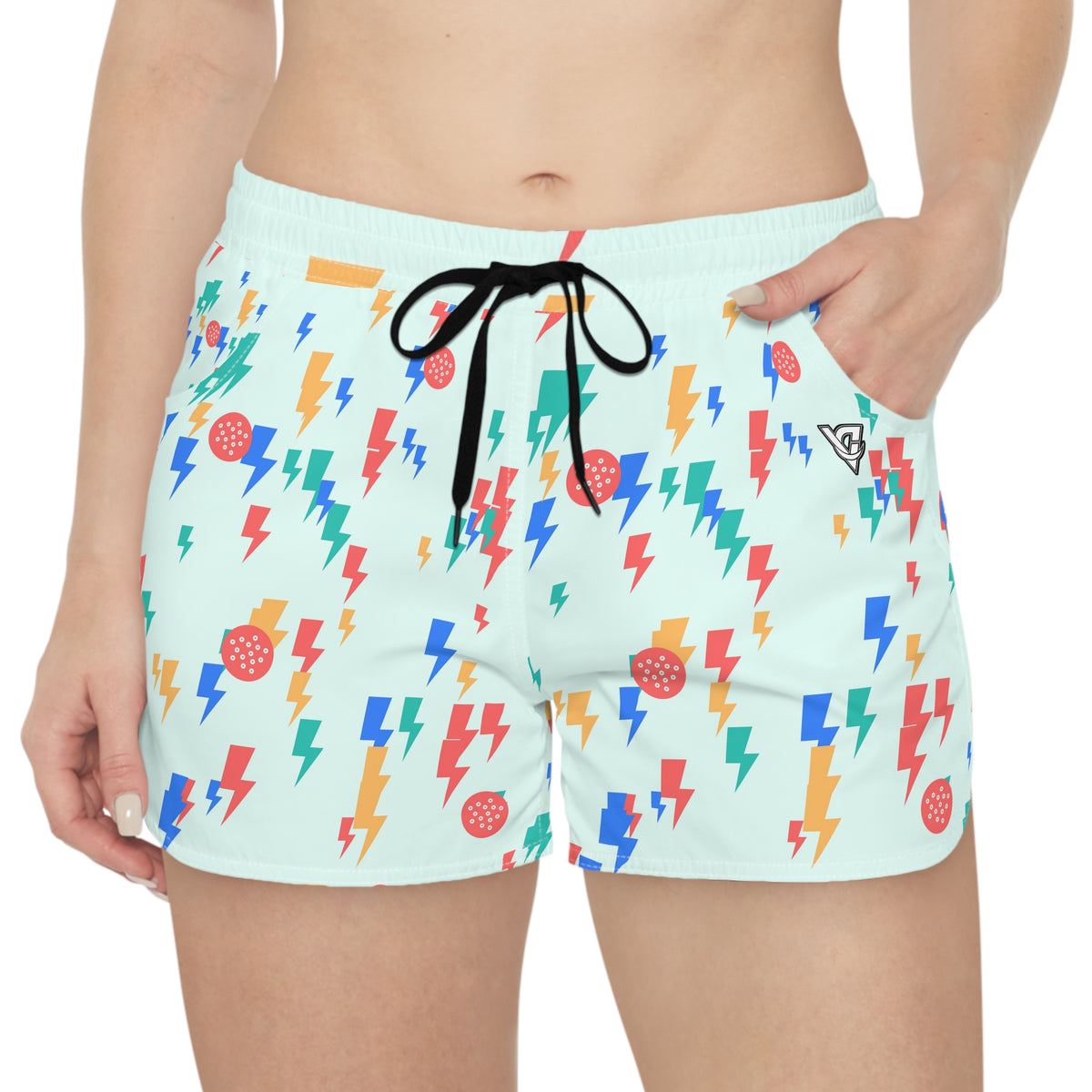 Golf Sea Glass Bolt Strike Women's Athletic Shorts with Pockets
