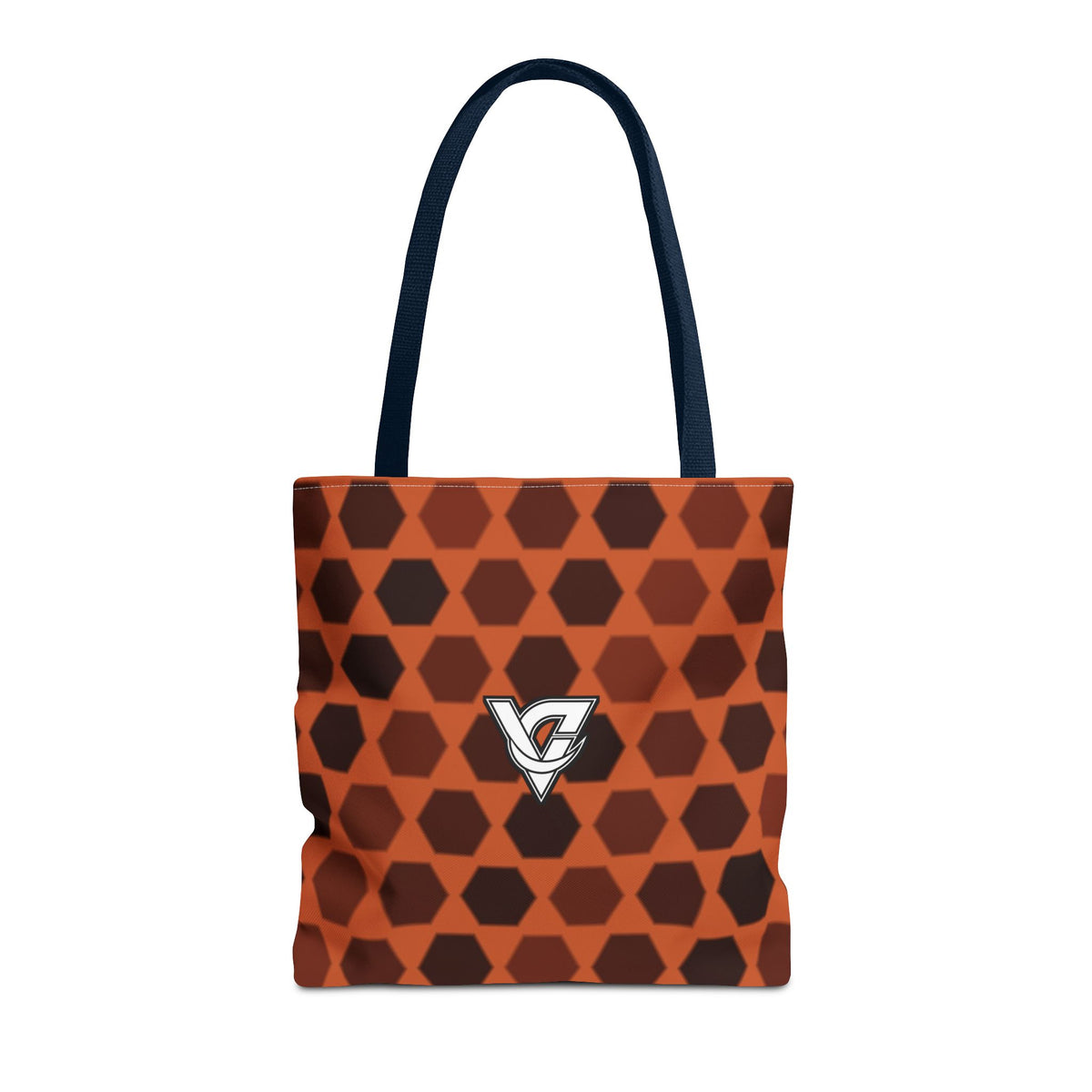 Auburn Hex Grid Tote Bag — All-Over Print Gym & Everyday Tote