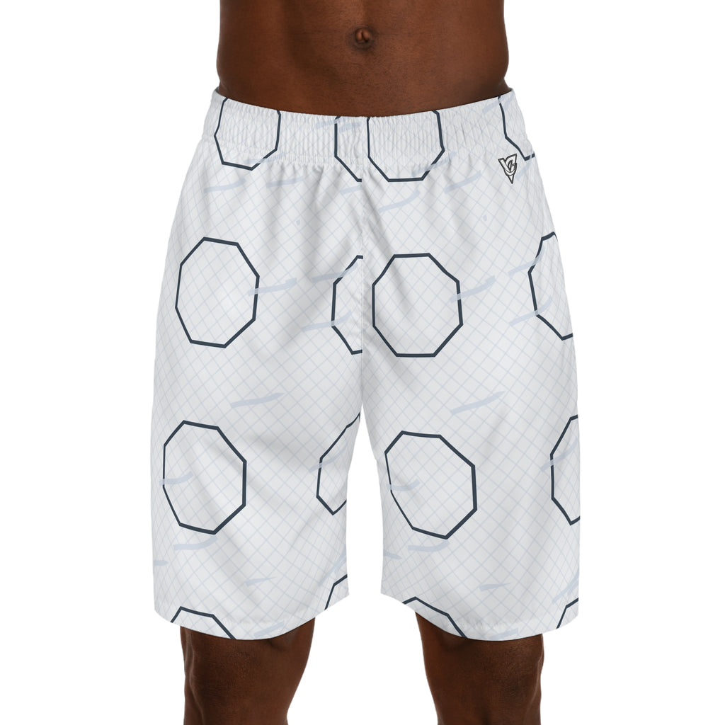 Combat Sports Arctic White Cage Mesh Men's Athletic Shorts with Pockets
