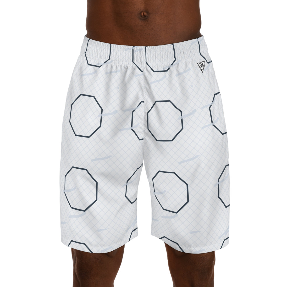 Combat Sports Arctic White Cage Mesh Men's Athletic Shorts with Pockets