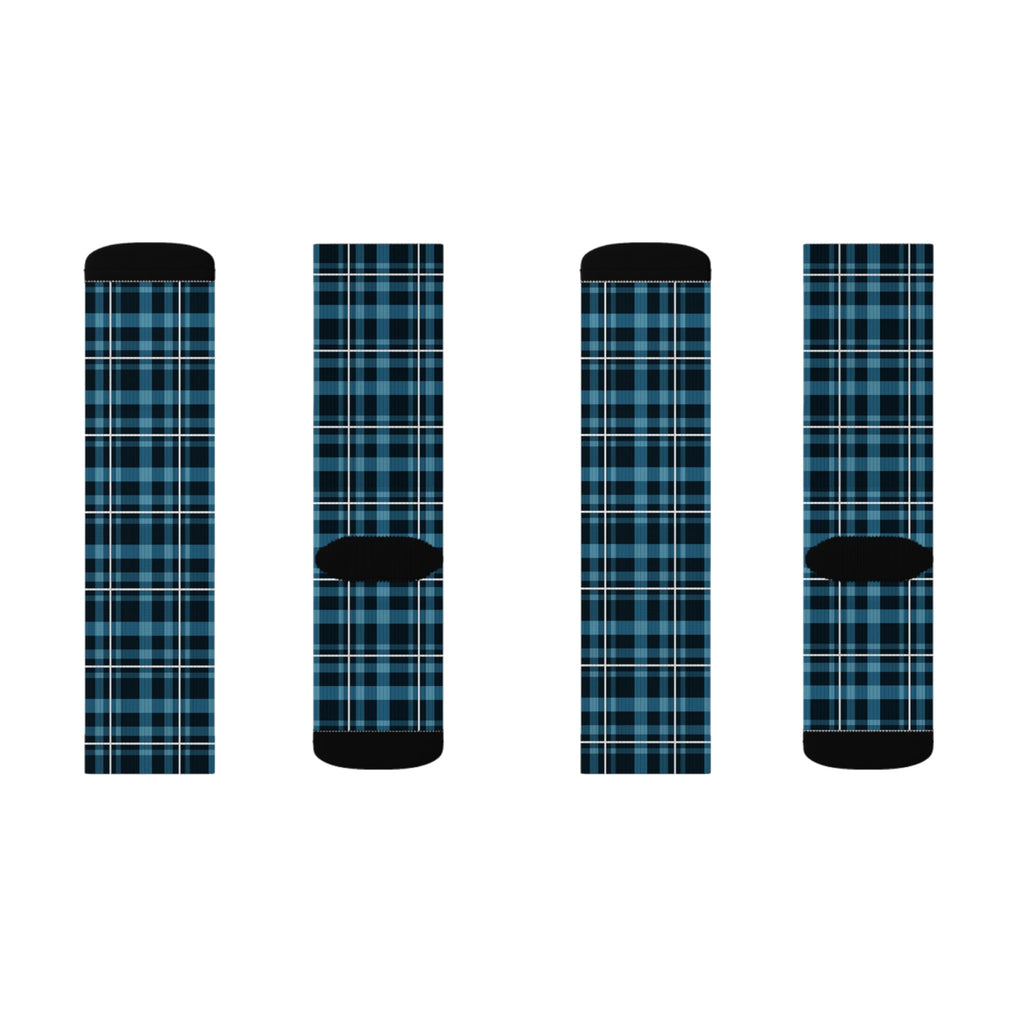 Glacier Plaid Athletic Crew Socks
