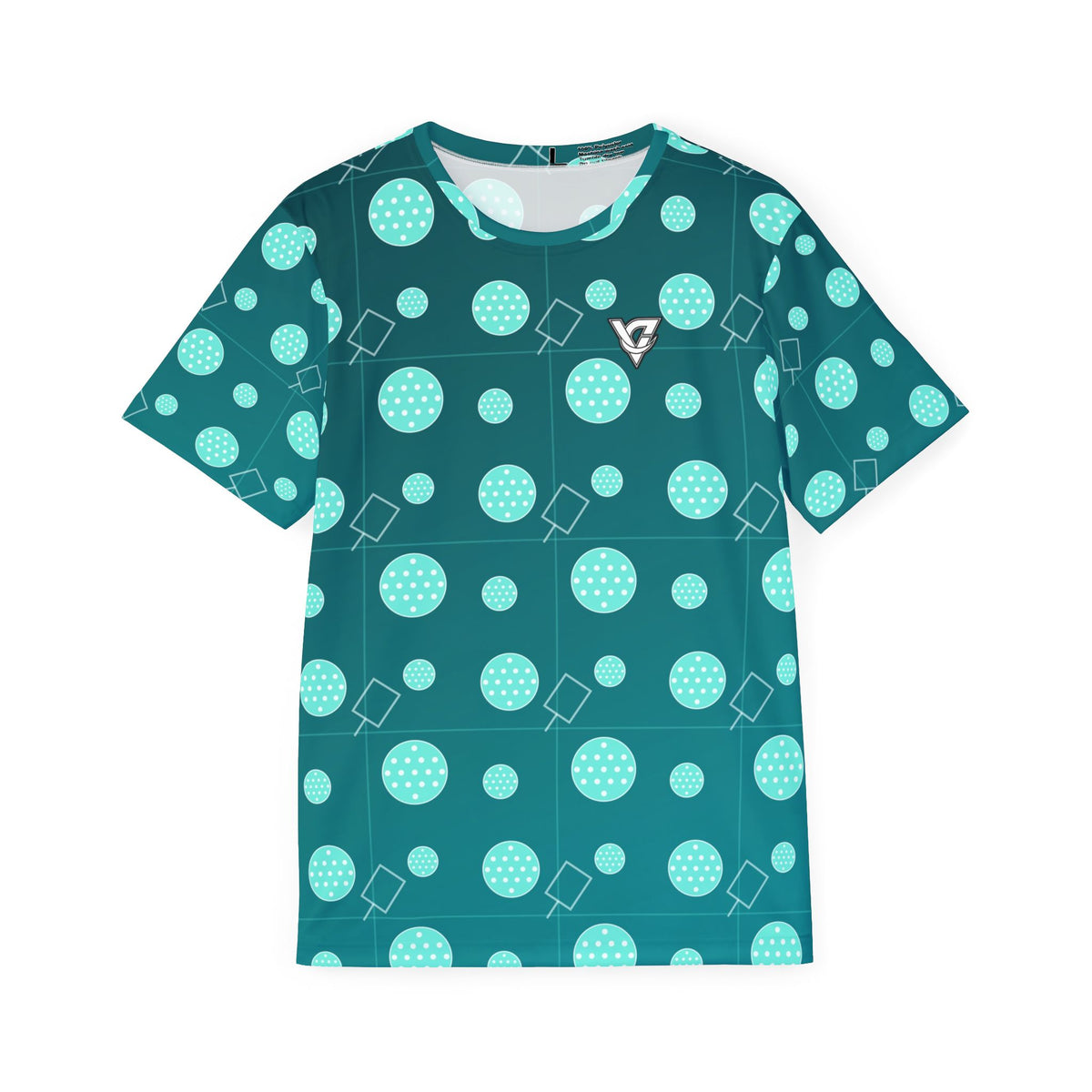Pickleball Teal Wave Dink Dot Men's Sports Jersey