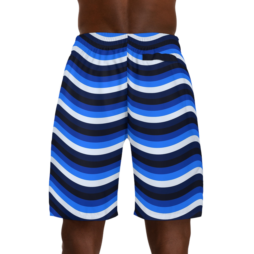 Men's Cobalt Wave Performance Jogger Athletic Shorts with Pockets