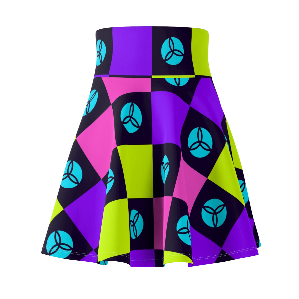 Volleyball Violet Volt Checker Drive Women's Athletic Skater Skirt