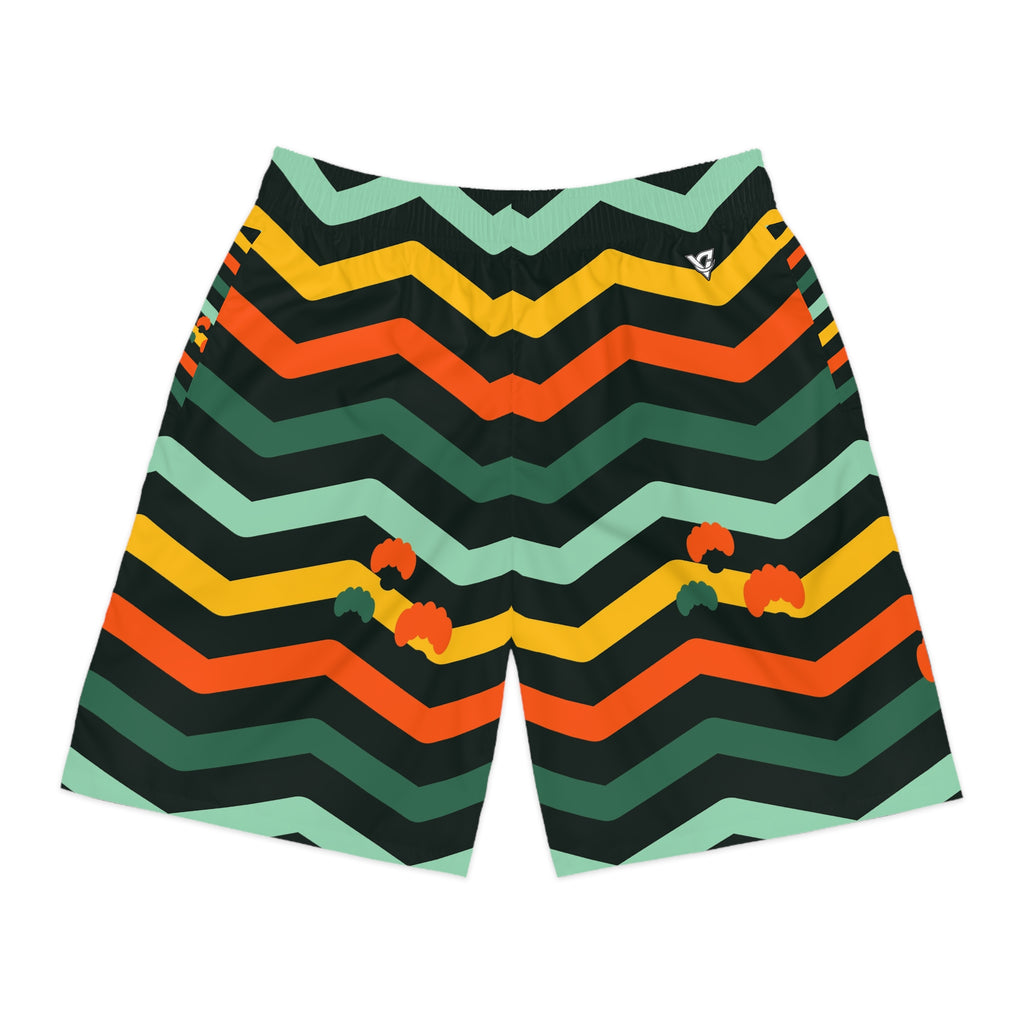 Yoga Jungle Juice Chevron Rush Men's Athletic Shorts with Pockets