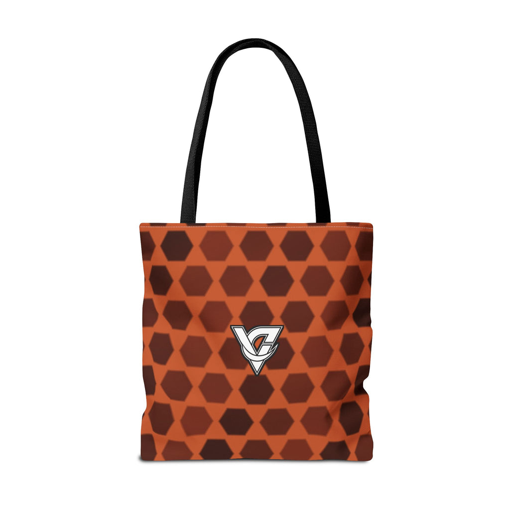 Auburn Hex Grid Tote Bag — All-Over Print Gym & Everyday Tote