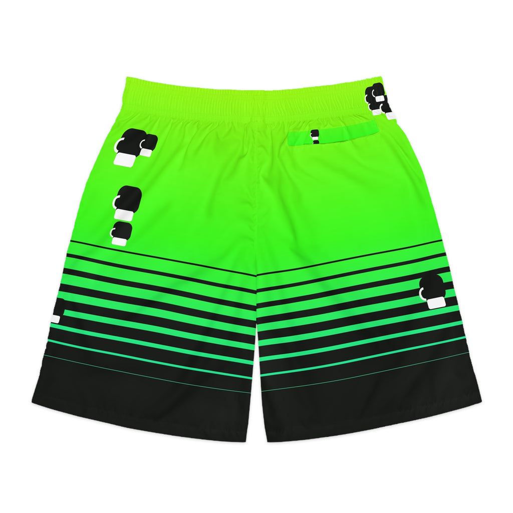 Combat Sports Lime Riot Horizon Fade Men's Athletic Shorts with Pockets