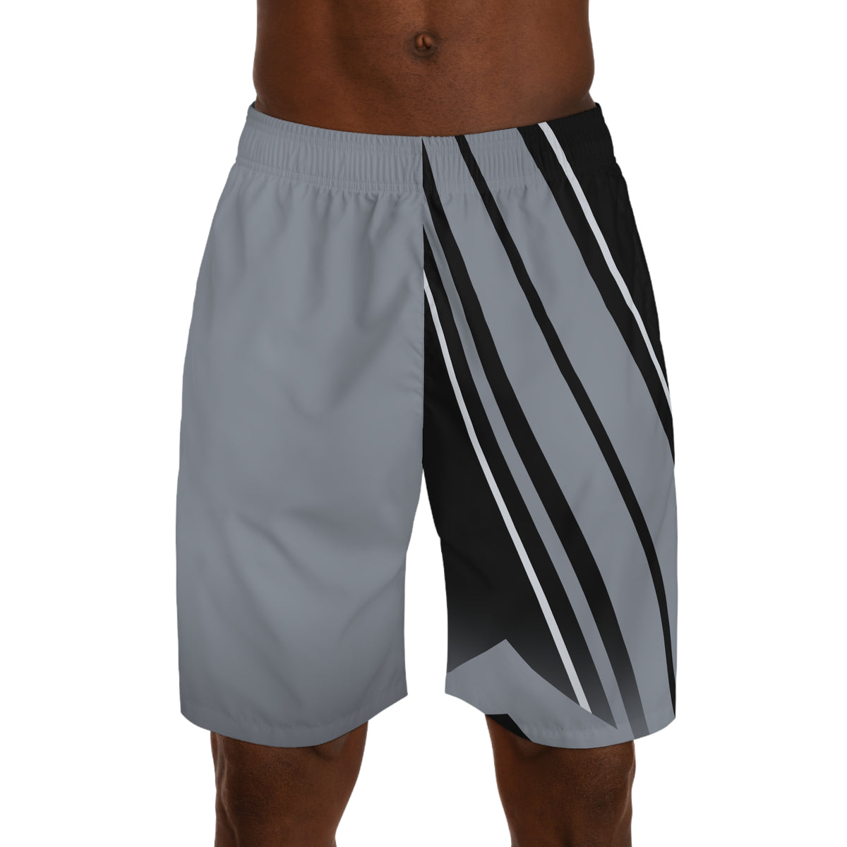Men's Steel Gray & Black Running Jogger Shorts with Pockets — Athletic Performance