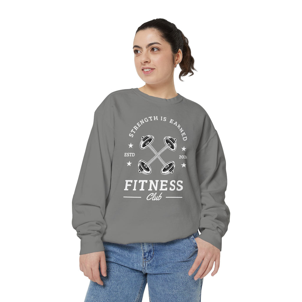 Fitness Club Sweatshirt | "Strength Is Earned" Crewneck
