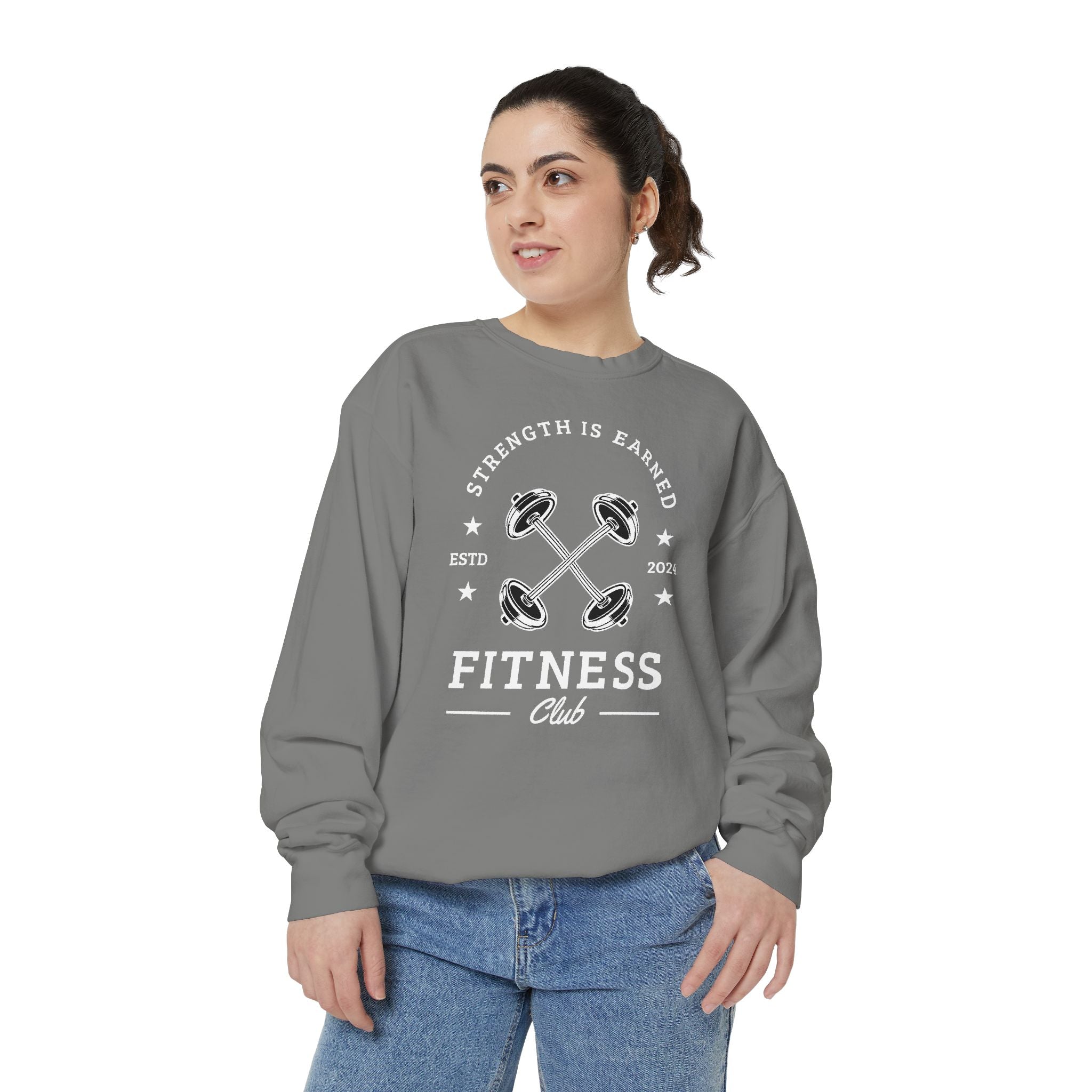 Fitness Club Sweatshirt | "Strength Is Earned" Crewneck