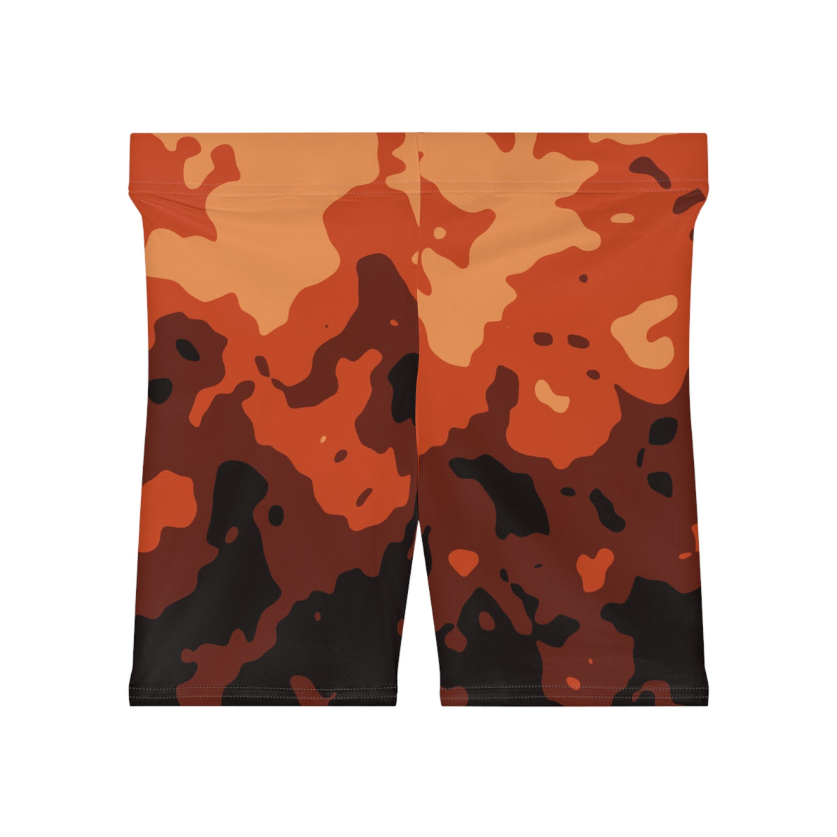 Rust Magma Women's Biker Shorts — High-Waist Workout Shorts