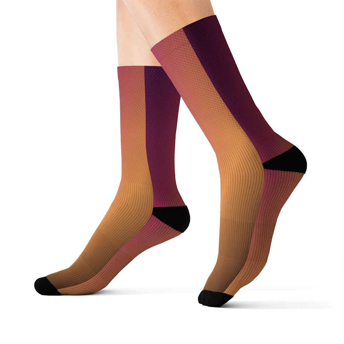 Plum Spice Ombre Athletic Crew Socks