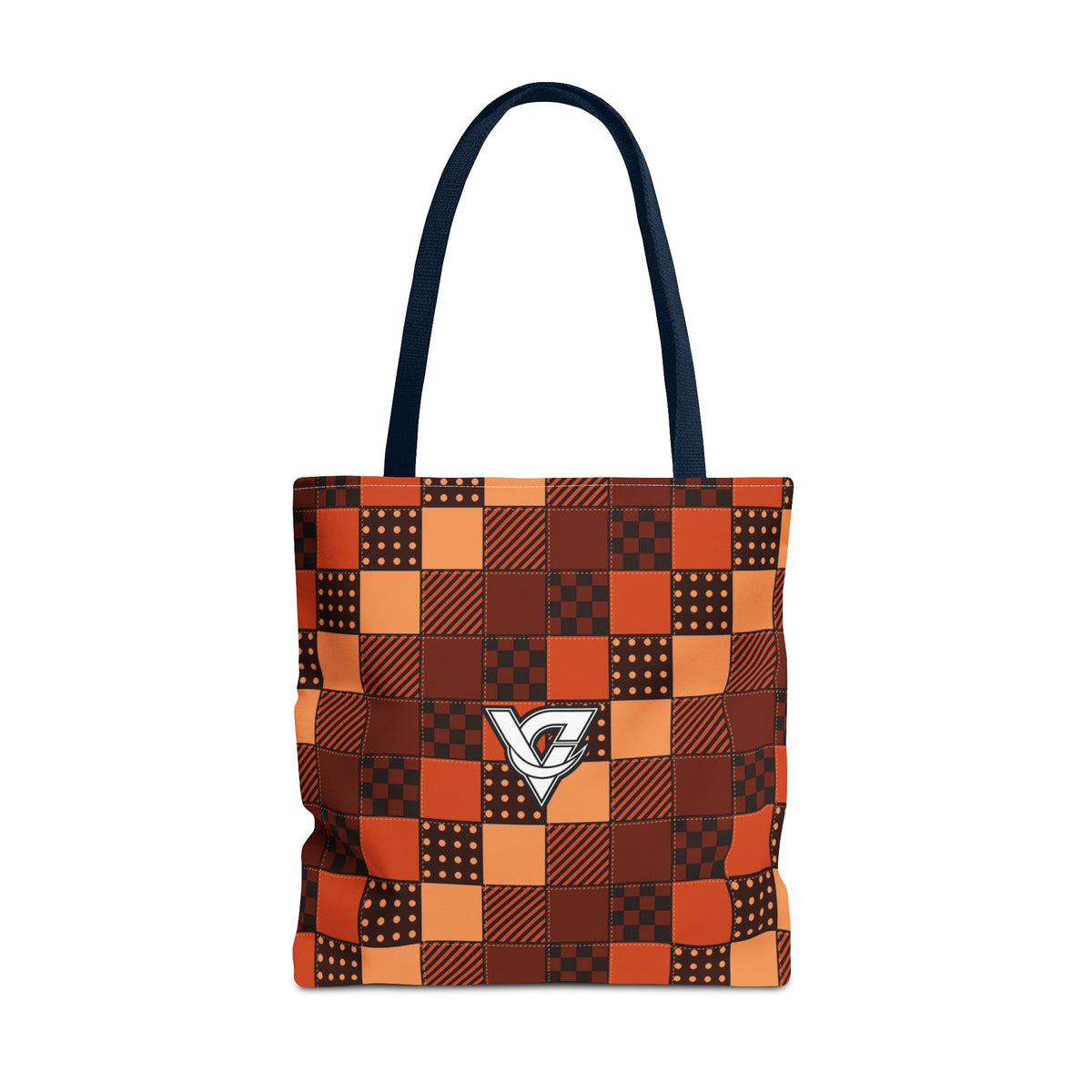 Rust Patchwork Tote Bag — All-Over Print Gym & Everyday Tote