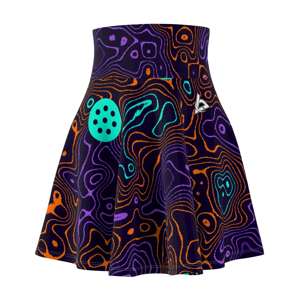 Pickleball Galaxy Glow Topo Trail Women's Athletic Skater Skirt