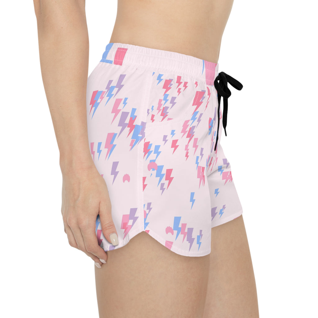 Yoga Cotton Candy Bolt Strike Women's Athletic Shorts with Pockets