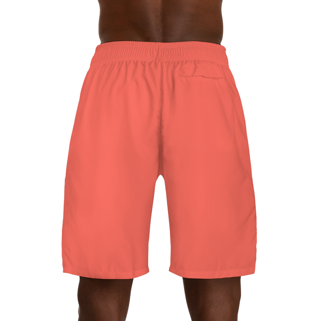 Vantacore Solid Coral Men's Athletic Shorts with Pockets