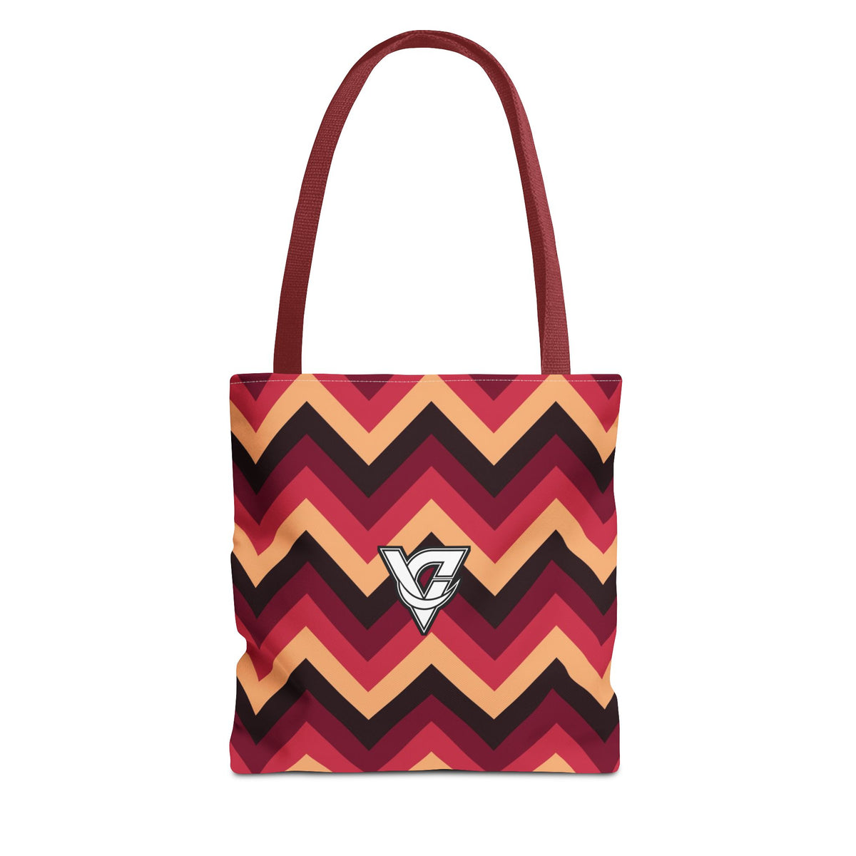 Cranberry Chevron Tote Bag — All-Over Print Gym & Everyday Tote