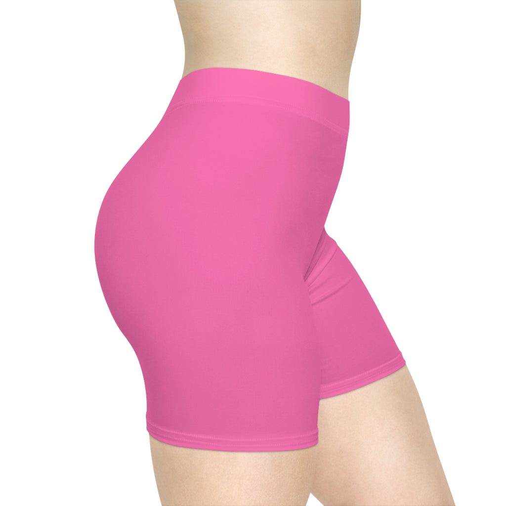 Pink Women's Biker Shorts — High-Waist Activewear Cycling & Workout Shorts