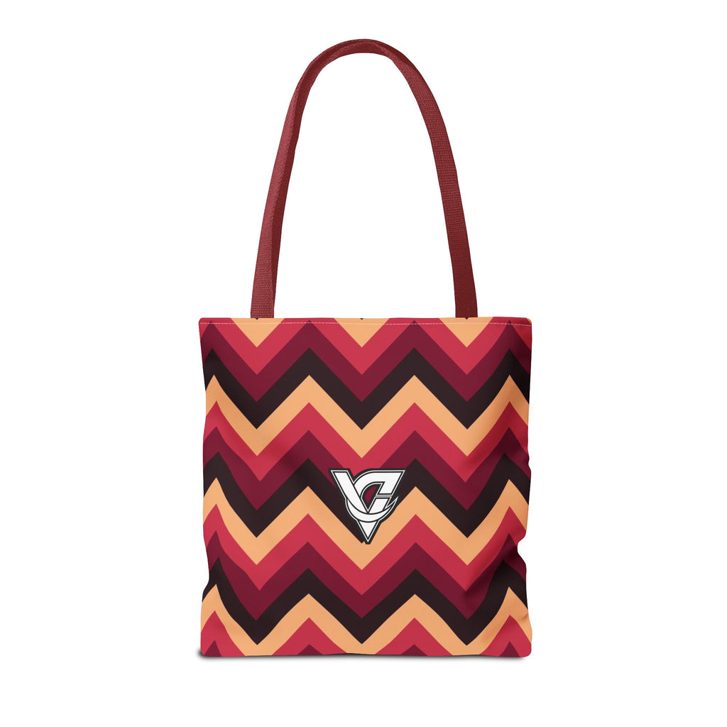 Cranberry Chevron Tote Bag — All-Over Print Gym & Everyday Tote