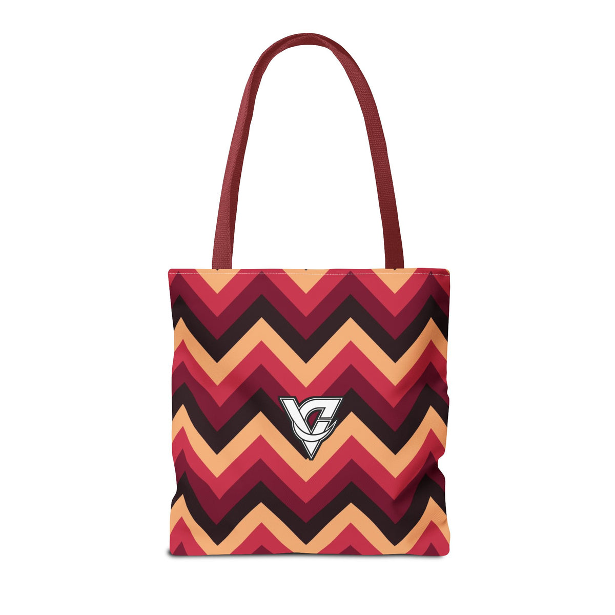 Cranberry Chevron Tote Bag — All-Over Print Gym & Everyday Tote