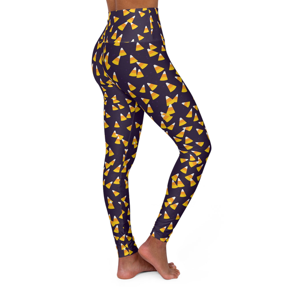 Halloween Hocus Pocus Candy Corn Toss High-Waisted Yoga Leggings