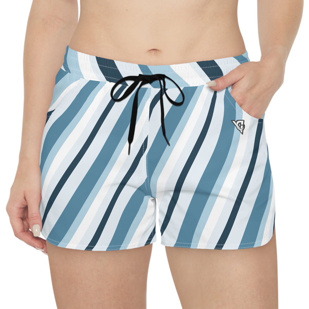Women's Multipurpose Athletic Shorts with Pockets | Arctic Stripe