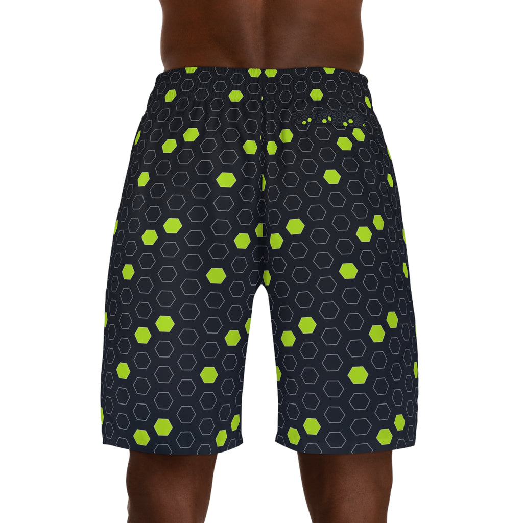 Soccer Volt Night Hex Pitch Men's Athletic Shorts with Pockets
