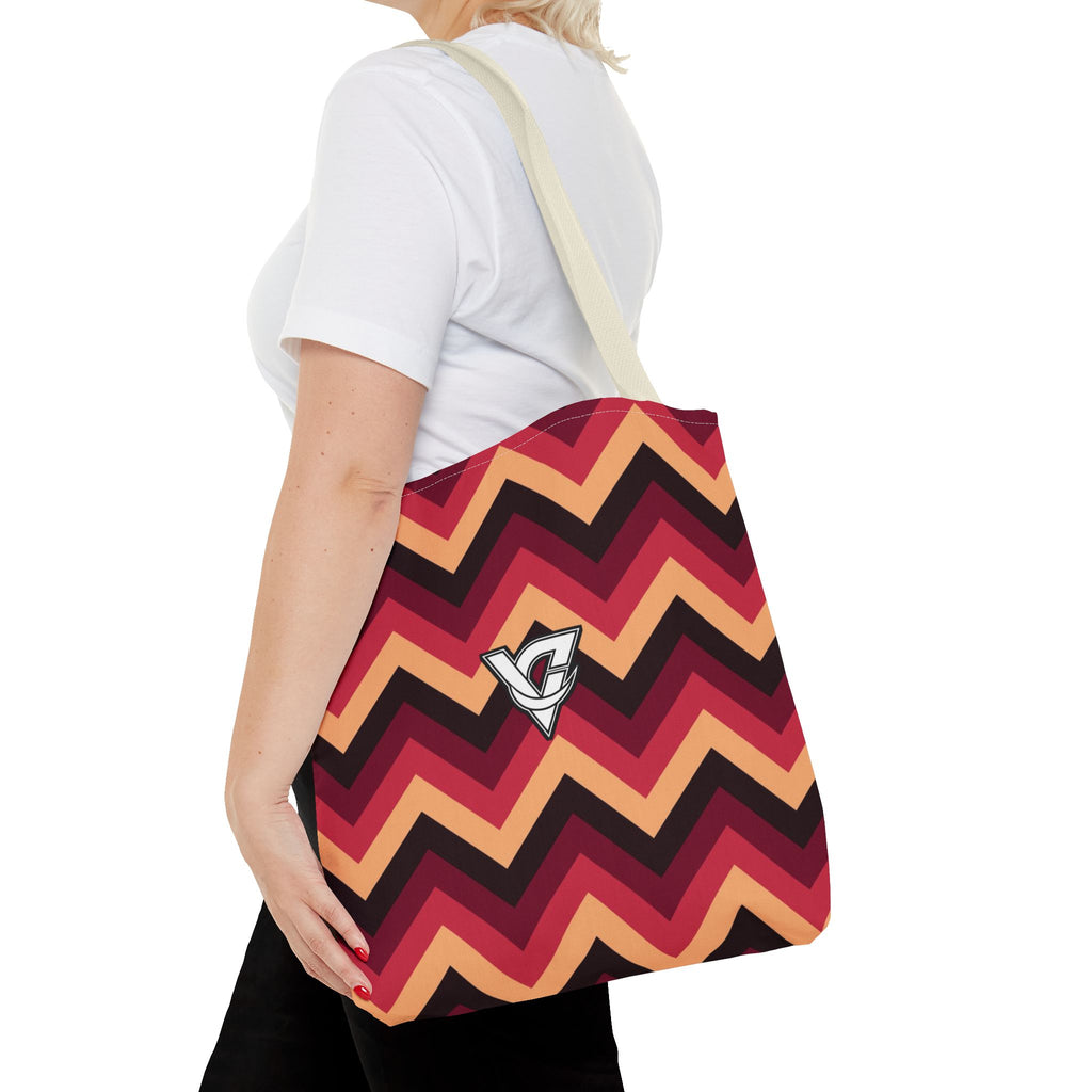 Cranberry Chevron Tote Bag — All-Over Print Gym & Everyday Tote