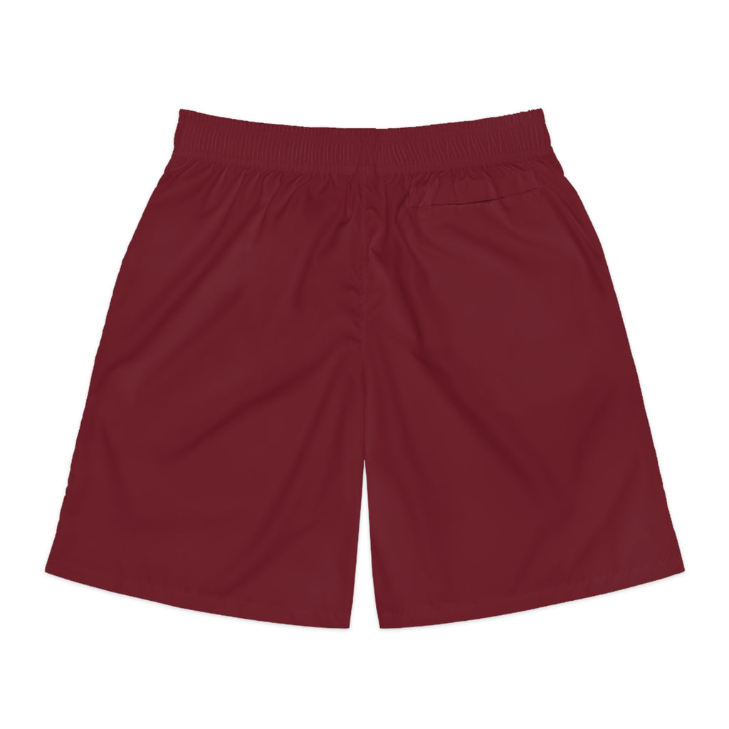 Vantacore Solid Maroon Men's Athletic Shorts with Pockets