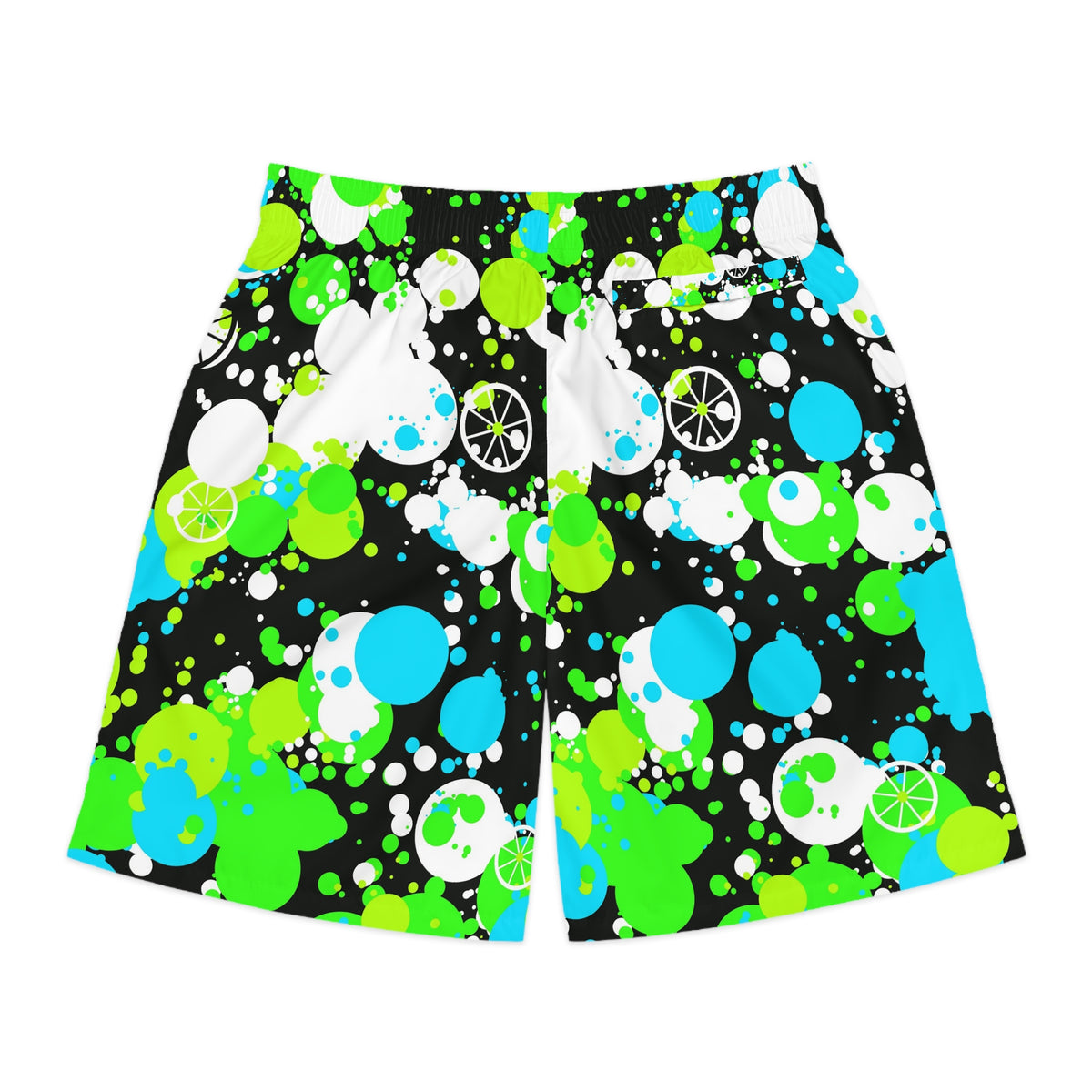 Cycling Lime Riot Splash Zone Men's Athletic Shorts with Pockets