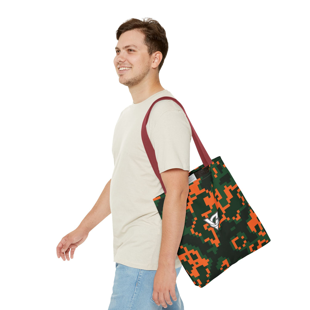 Evergreen Ember Digital Camo Tote Bag — All-Over Print Gym & Everyday Tote