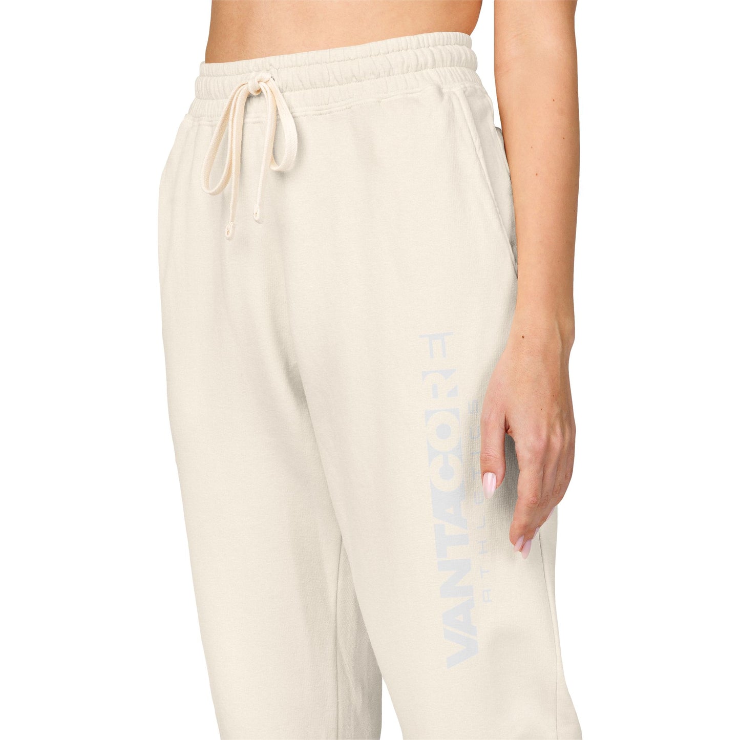 Vertical 'VANTOCOL?' Graphic Sweatpants — Garment-Dyed Fleece Joggers